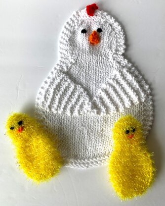 Mama Hen Dishcloth with Baby Chick Scrubbies