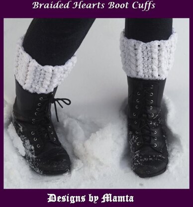 Braided Hearts Boot Cuffs Unique Crochet Pattern