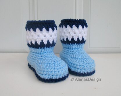 Crochet Blue Toddler Booties