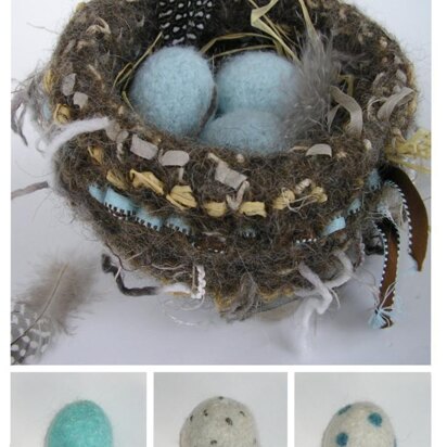 Felted Woolly Nest & Eggs