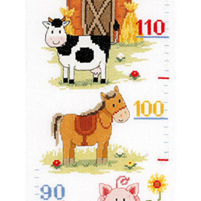 Vervaco At The Farm II Height Chart Cross Stitch Kit - 18cm x 70cm