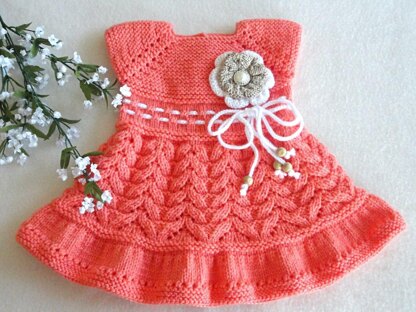 Knitting PATTERN Christening Baby Dress Knitted Baby Dress