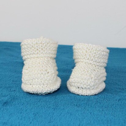 Baby Easy Garter Stitch Bamboo Booties