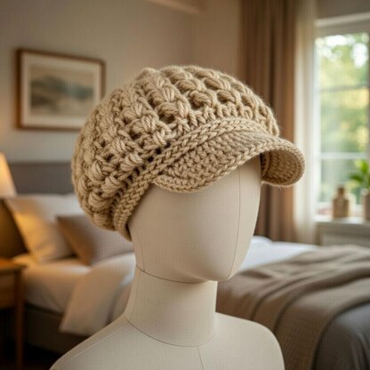 Crochet Beanie Hat Pattern + Video – Popcorn Stitch Bonnet PDF
