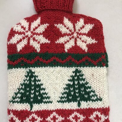 Festive Hotwater Bottle Cover