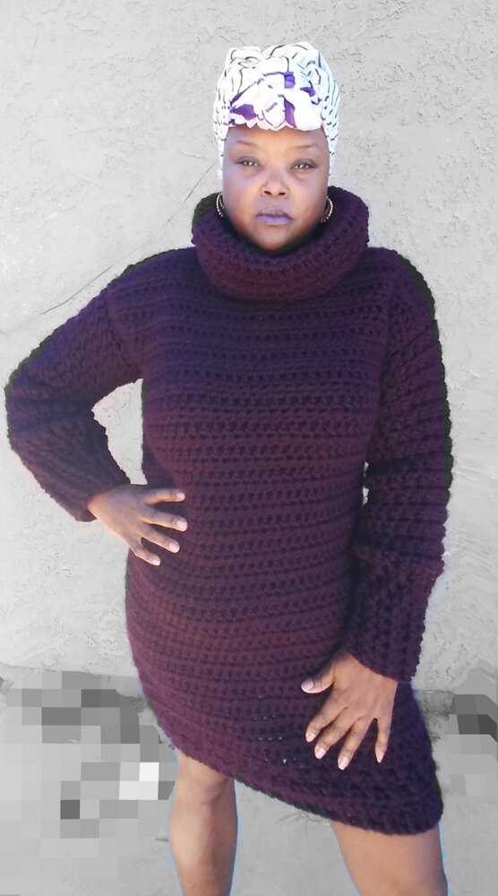 crochet dress sweater Puff slip stitch Stepping a little out of