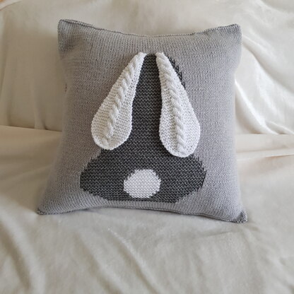 Silver grey bunny cushion