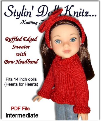 Fits Hearts for Hearts Doll. Sweater and Headband PDF 242