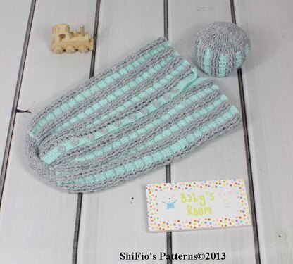 231- Pleated Baby Cocoon Crochet Pattern #231