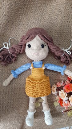 Crochet doll pattern, amigurumi doll pattern, Doll Avery