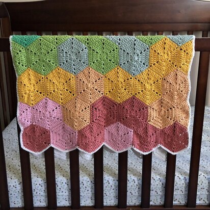Rainbow Fade Hexagon Blanket
