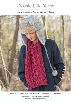 Heir Apparent Scarf in Classic Elite Yarns Majestic Tweed - Downloadable PDF