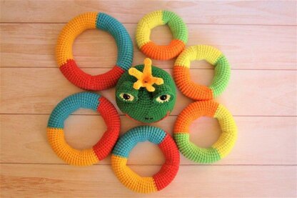 Stacking rings multi-color frog