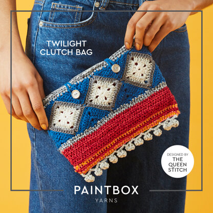 Twilight Stars Clutch - Free Bag Crochet Pattern in Paintbox Yarns Cotton DK & Metallic DK - Free Downloadable PDF