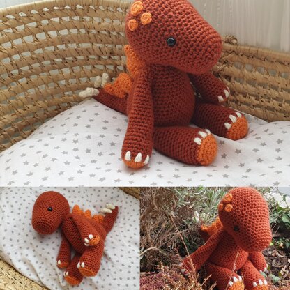 Dinosaur Set Collection Brontosaurus Pterodactyl Stegosaurus Triceratops Tyrannosaurus Rex crochet amigurumi Jurassic