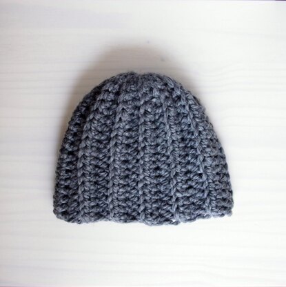 Knit look ribbed bassic bulky hat