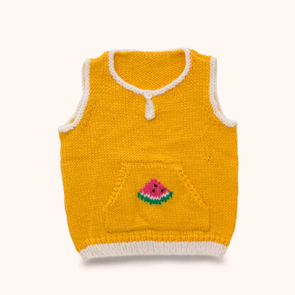 Berry Watermelon Vest in Main Street Yarns Shiny + Soft - Downloadable PDF