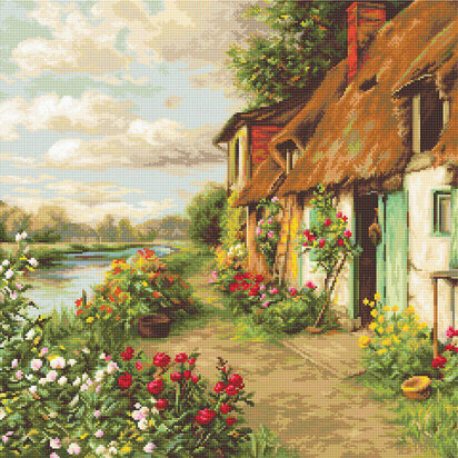 Luca-S Cottage Landscape Petit Point Tapestry Kit