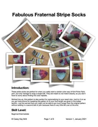 Fabulous Fraternal Stripe Socks