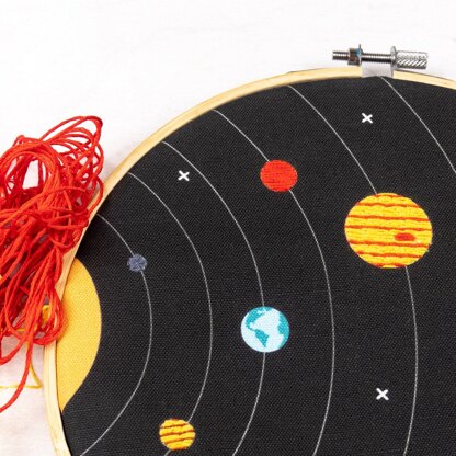 PopLush Solar System Embroidery Kit - 8in