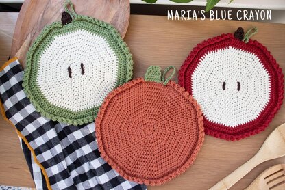 Pumpkin and Apple Potholder