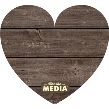 Hampton Art Jillibean Soup Mix The Media Shaped Wooden Plank - 11"X9.75" Dark Heart