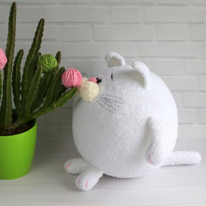 White fat cat "Snowball" toy