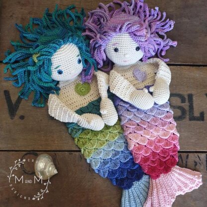 Melly Teddy Ragdoll Shelly and Sandy Mermaid Crochet pattern by Melanie Grobler LoveCrafts