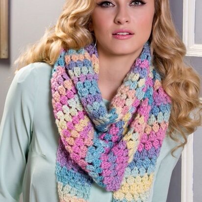 Cluster Stitch Wrap in Red Heart Boutique Unforgettable - LW3619