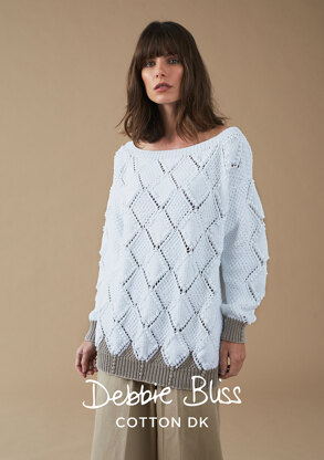 Barra Jumper - Knitting Pattern For Women in Debbie Bliss Cotton DK