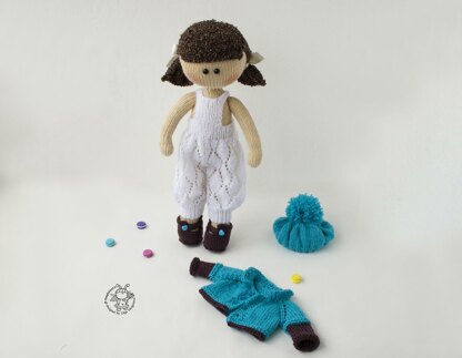 Annabel doll knitted flat