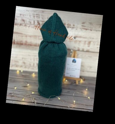 Hooded Cloak with Lantern Wine Bottle Cover Knitting Pattern