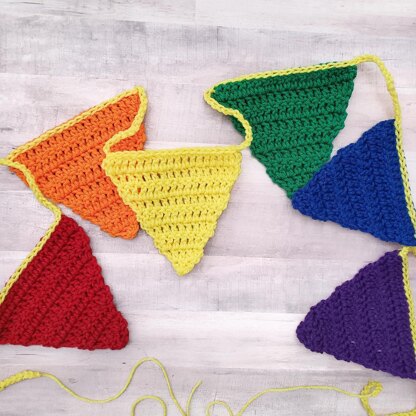 Cheerful Rainbow Bunting Banner