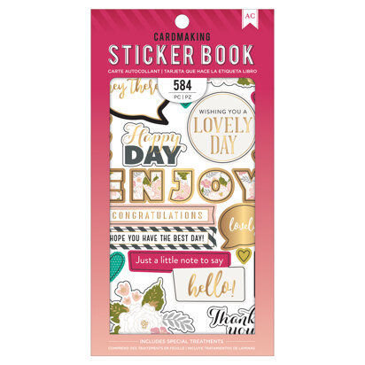 American Crafts Sticker Book 4.75 x 9 Just A Little Note Gold Foil 30 Sheets