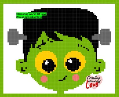 Frankenstein Boy Halloween C2C Stitch Graph