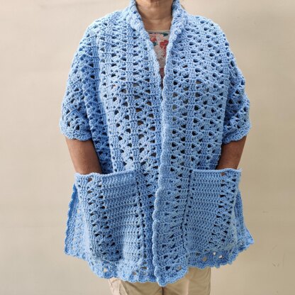 Cornflower Pocket Shawl