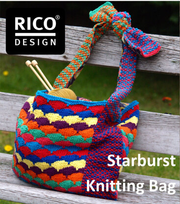Starburst Knitting Bag in Rico Creative Cotton Aran - Downloadable PDF