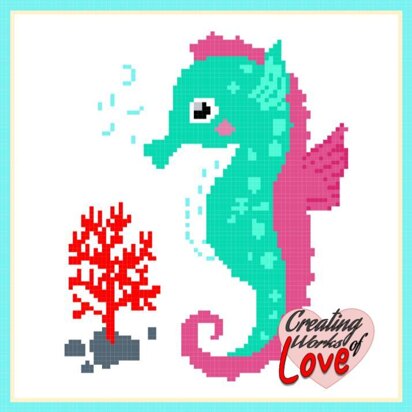 Sea Horse Blanket Stitch Graph