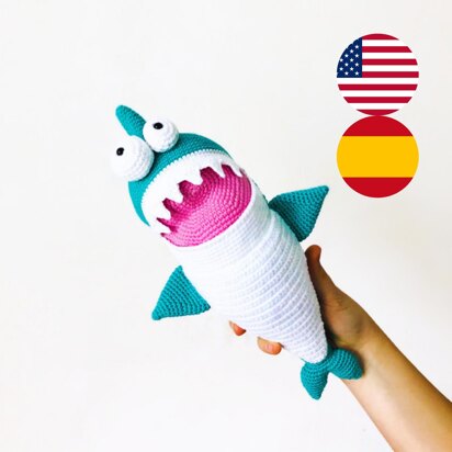 Crochet baby shark, Amigurumi shark, Baby shark