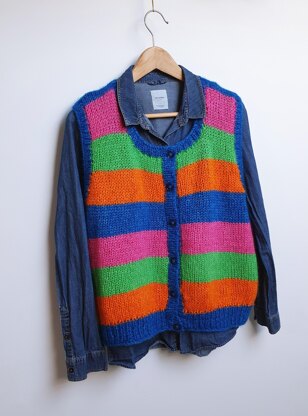 Bright Stripe Knit Waistcoat