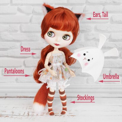 Fox outfit for Blythe doll