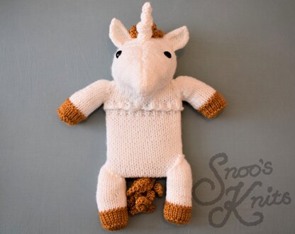 Unicorn Hot Water Bottle Cover Knitting Pattern Snoo's Knits