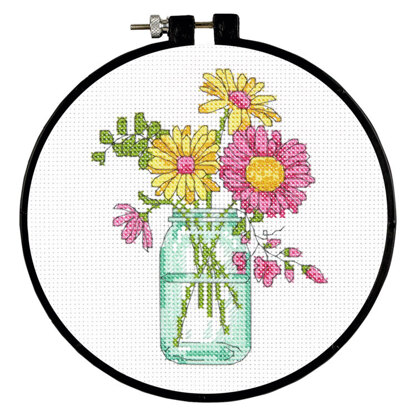 Dimensions Summer Flowers Cross Stitch Kit - 15cm x 15cm