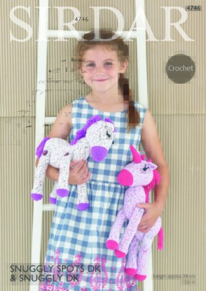 Horse and Unicorn Toys in Sirdar Snuggly Spots DK & Snuggly DK - 4746 - Downloadable PDF