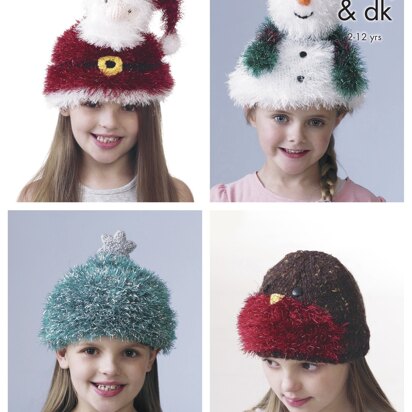 Kid’s Novelty Hats in King Cole DK and Chunky - 4478 - Downloadable PDF