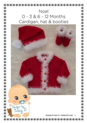 Noel 0-3 mths & 6-12mths baby knitting pattern