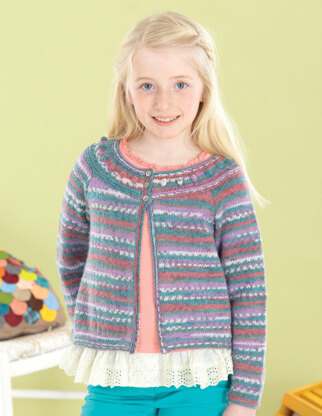 Round Neck Cardigan in Sirdar Snuggly Baby Crofter DK - 4575 - Downloadable PDF