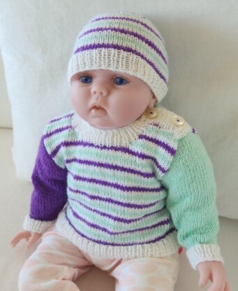 Justice - 4ply baby sweater and beanie