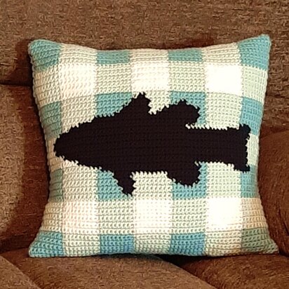 Checked Fish Pillow