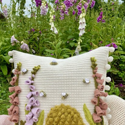 Foxgloves and Bees cushion